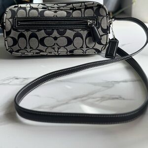 Coach Black and Gray Mini Crossbody Vintage Bag #6073